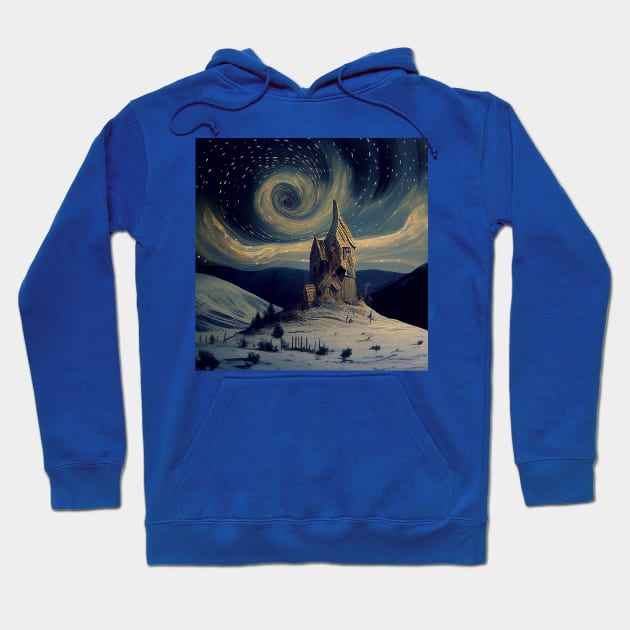 Starry Night Above The Shrieking Shack Hoodie by Grassroots Green